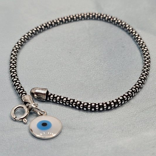 Evil Eye Charm Silver Bracelet