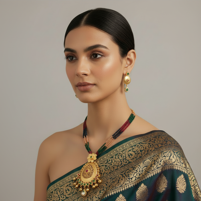 Gold Polish pendant ser Red