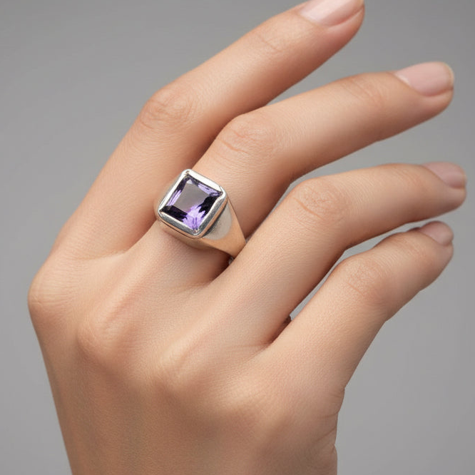 Purple stone ring