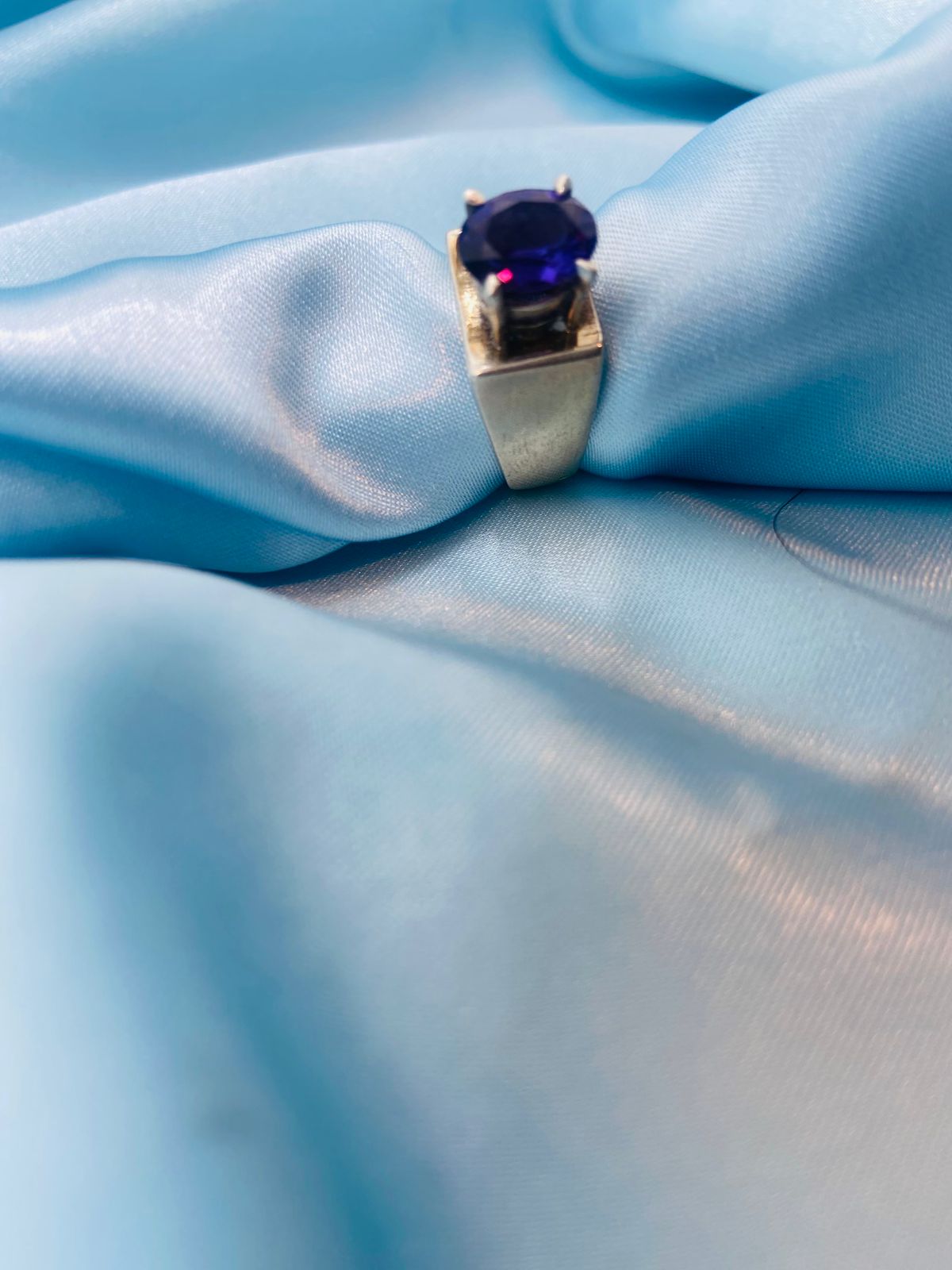 Purple stone box ring