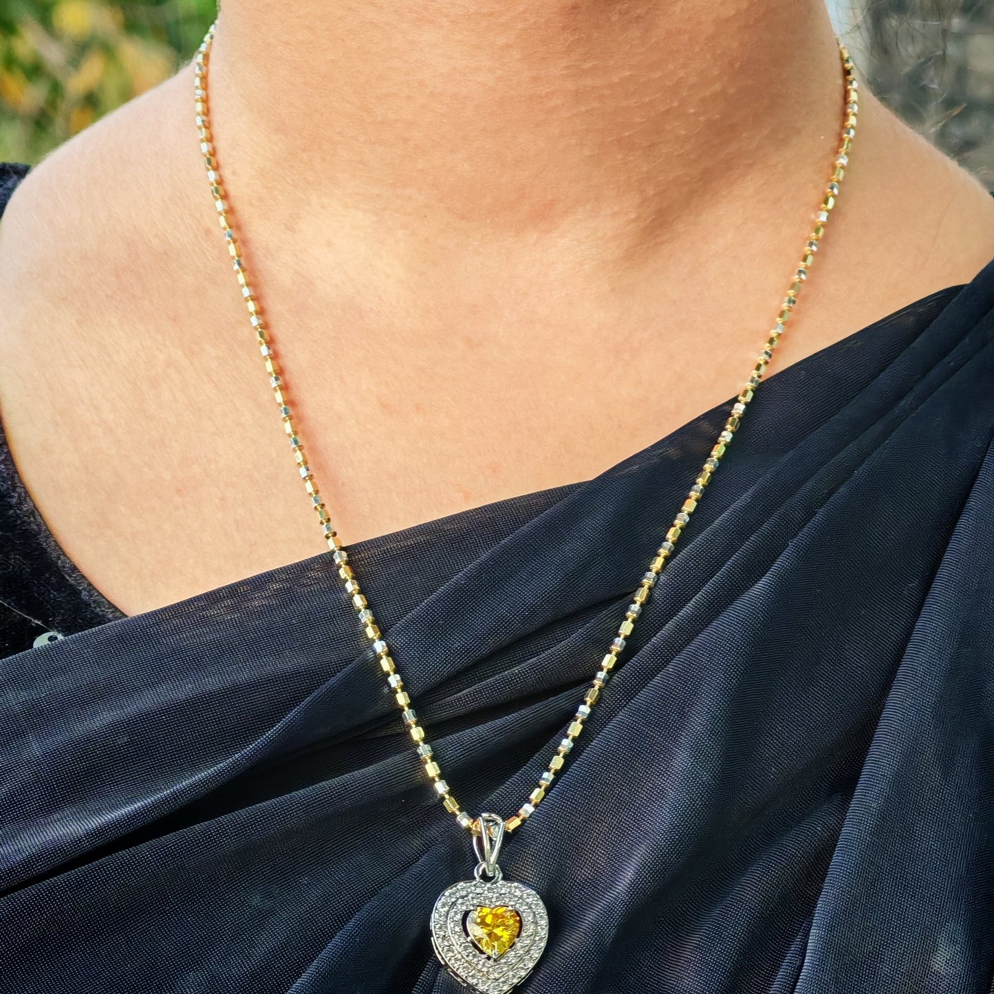 Yellow Heart Pendant set