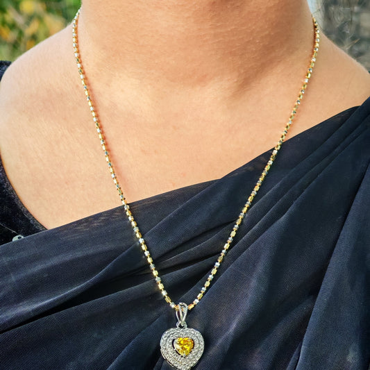 Yellow Heart Pendant set