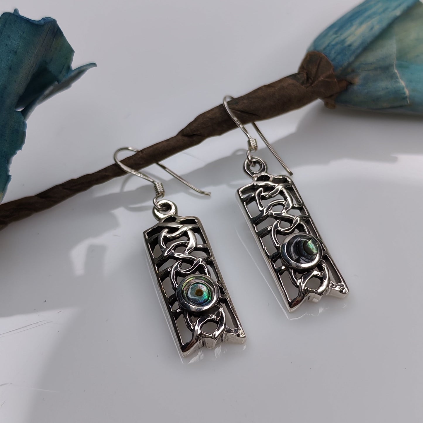 Abstract Silver Earrings