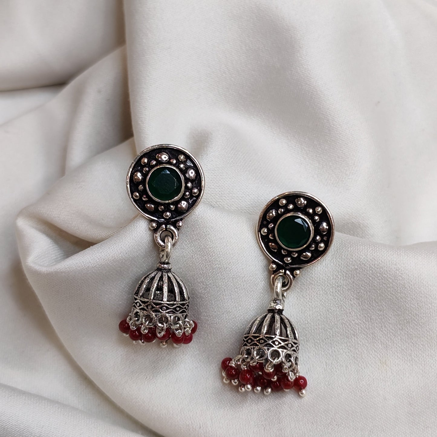 Green Stone Jhumki