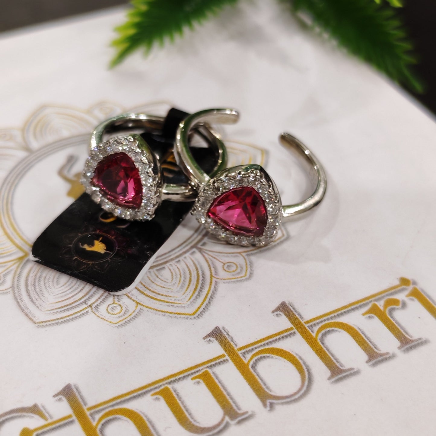 Pink triangle Toe Ring