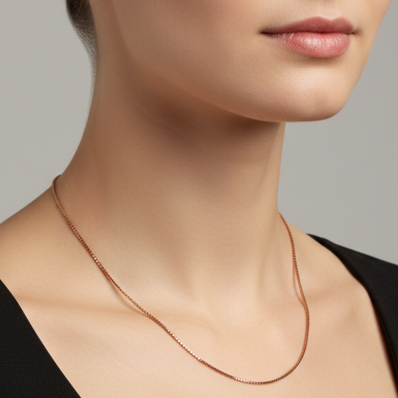 Rose Gold Sleek Chain With Box Design