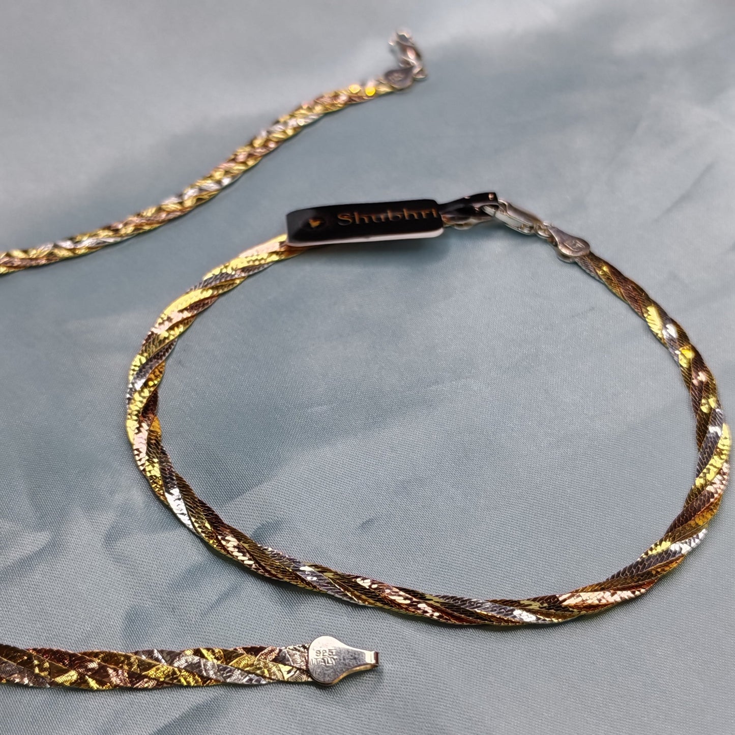 Silver Anklet With Gold Polish