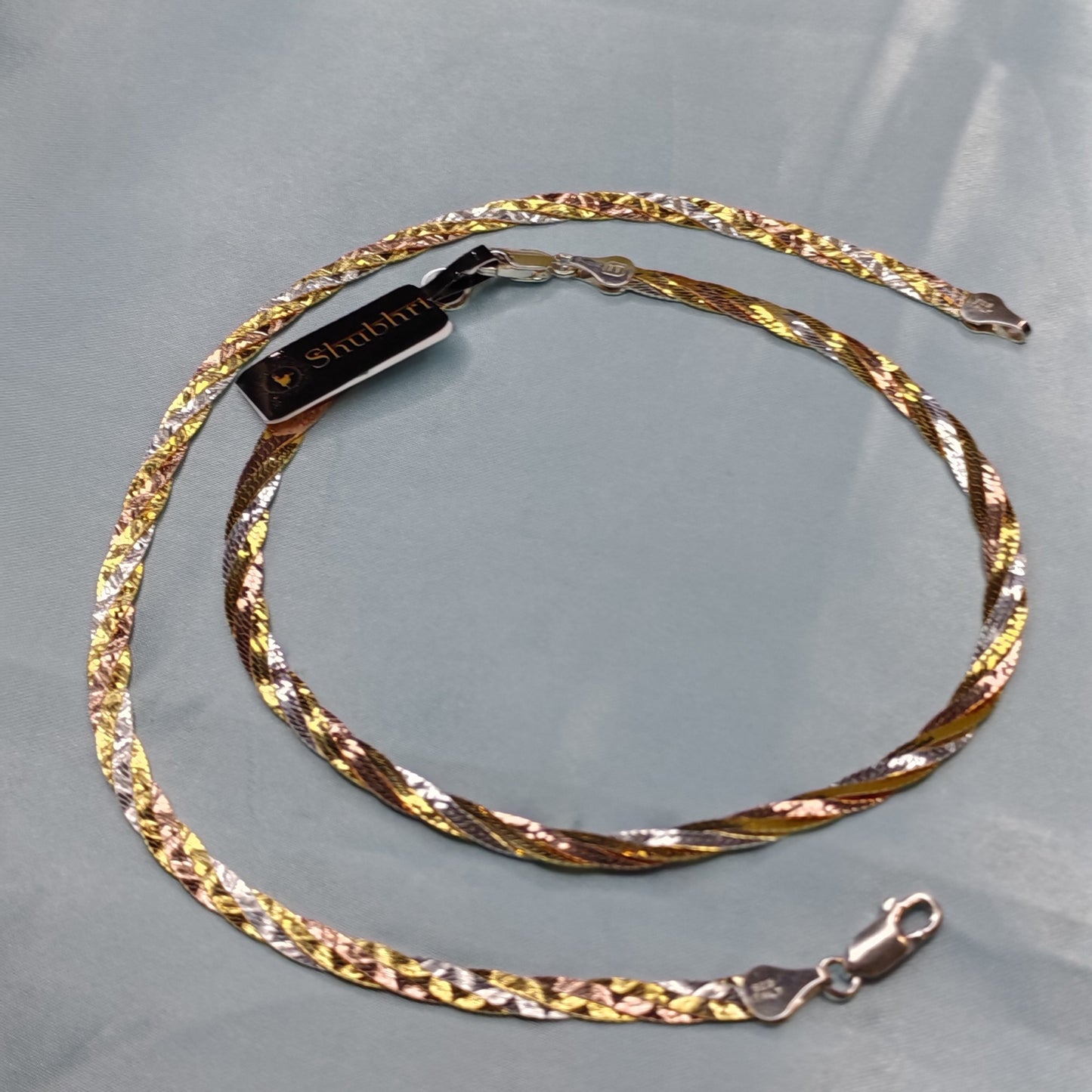 Silver Anklet With Gold Polish