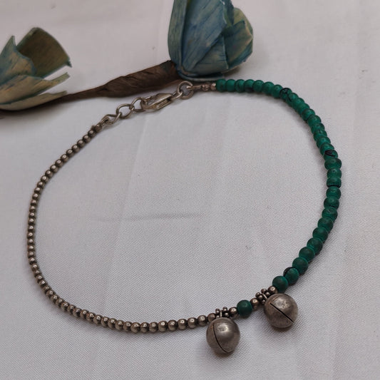 Green Ghungroo  Anklet