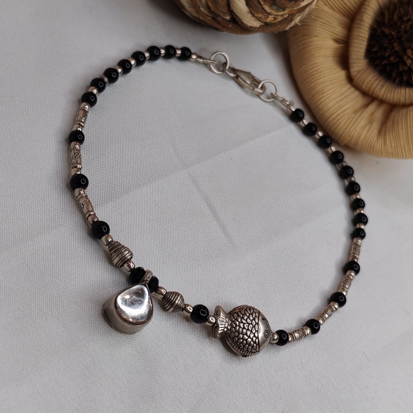 Drop  and tiny fish Anklet