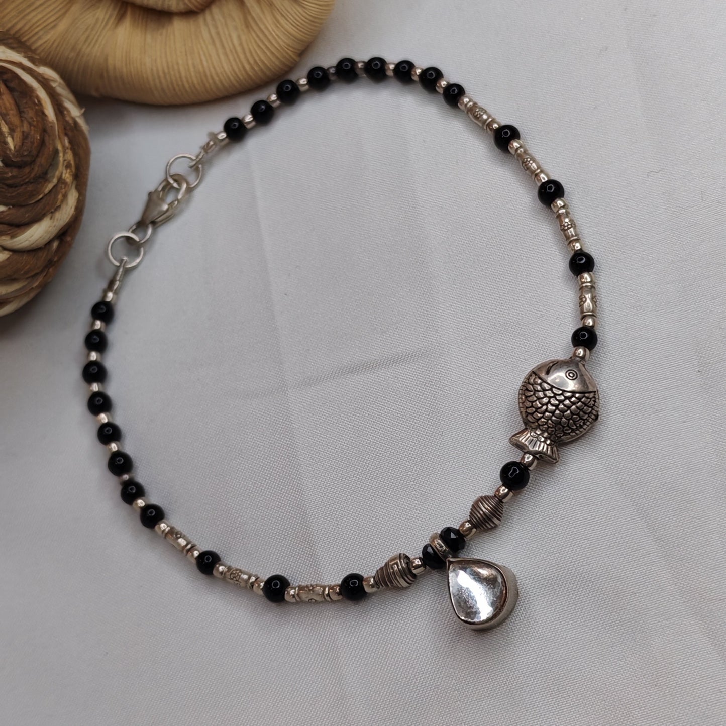 Drop  and tiny fish Anklet