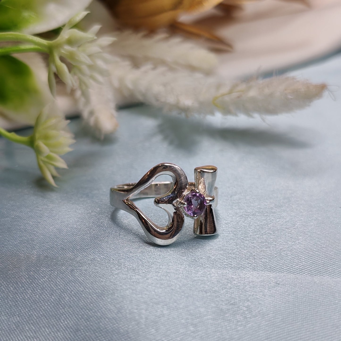 Om Purple stone Ring
