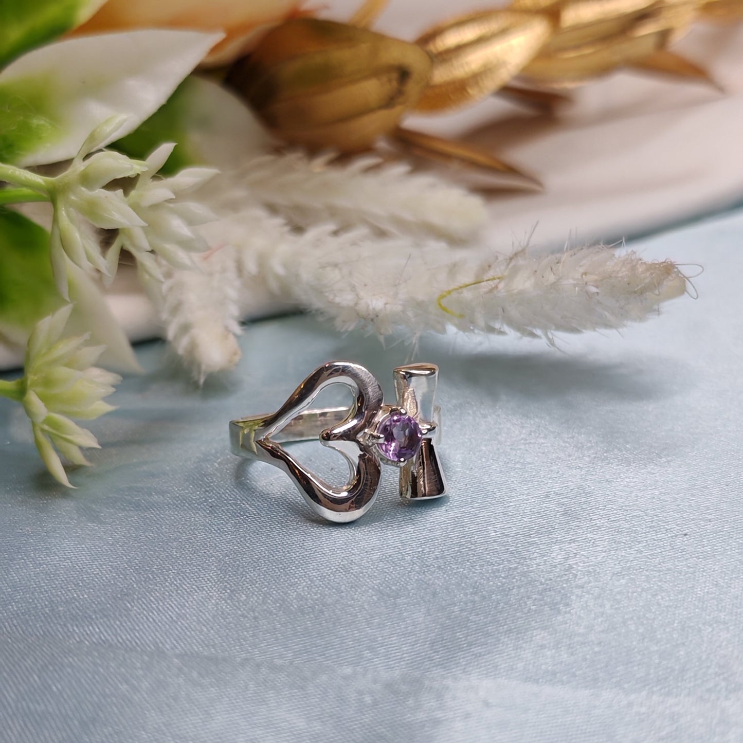 Om Purple stone Ring