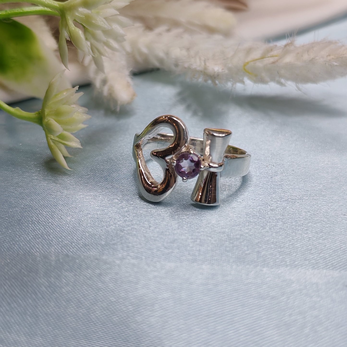 Om Purple stone Ring