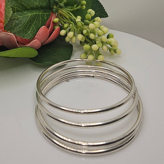Silver Bangle Set Of 4