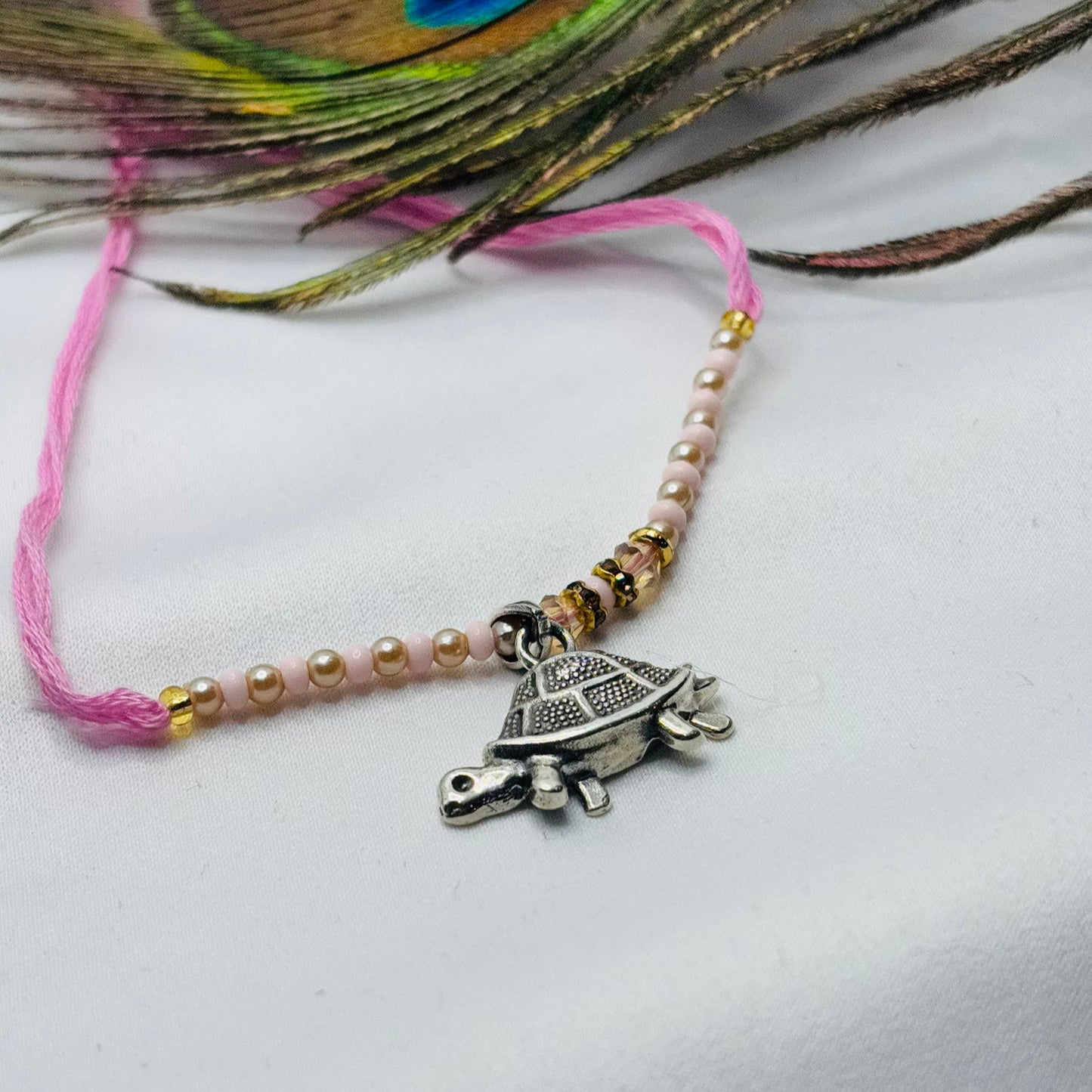 Silver Tortoise Pendant Lumba Rakhi