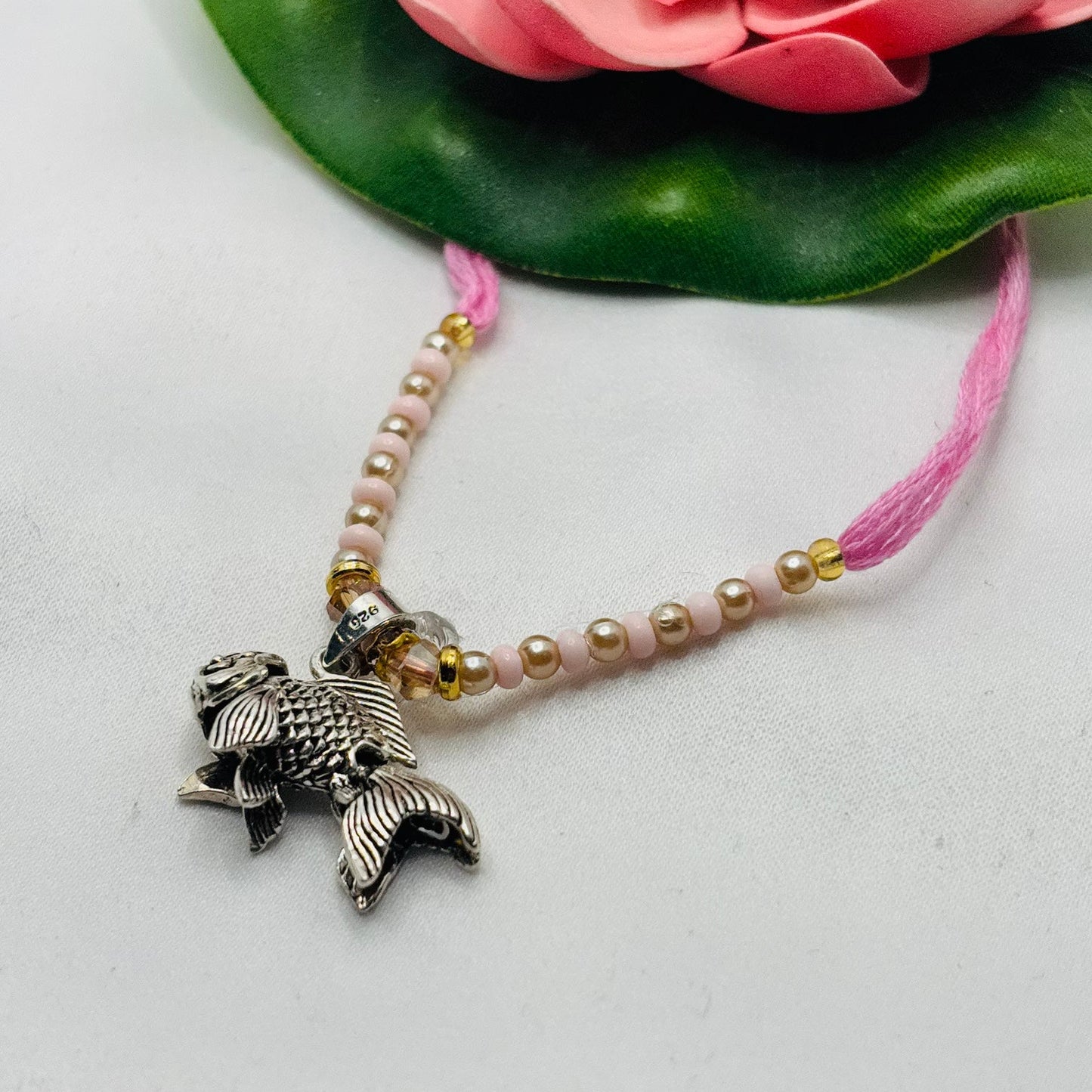 Silver Fish Pendant Lumba Rakhi