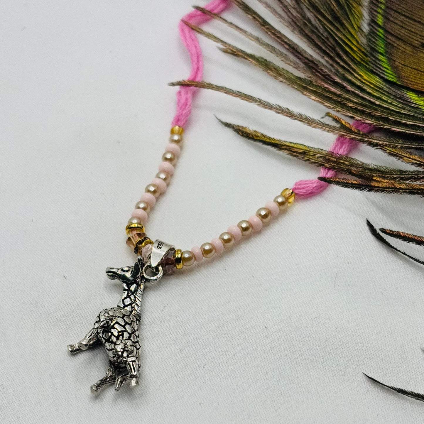 Silver Giraffe Pendant Lumba Rakhi