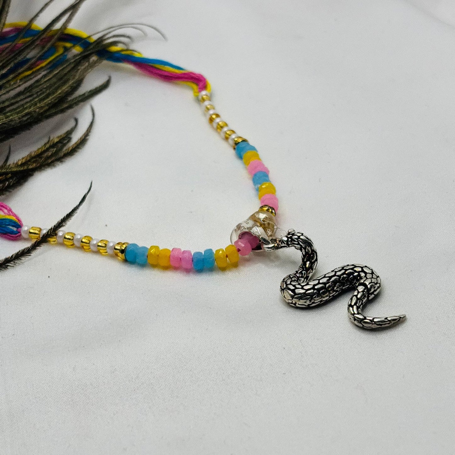 Silver snake Pendant Lumba Rakhi